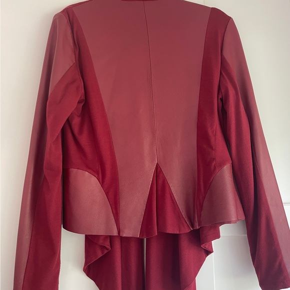 Bagatelle Genuine Leather Mixed Media Open Jacket Cardigan Women Size L EUC - Picture 6 of 10